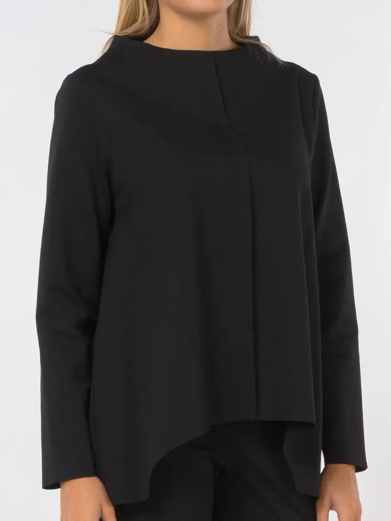 maglia da donna Jurere in jersey con nervatura NERO