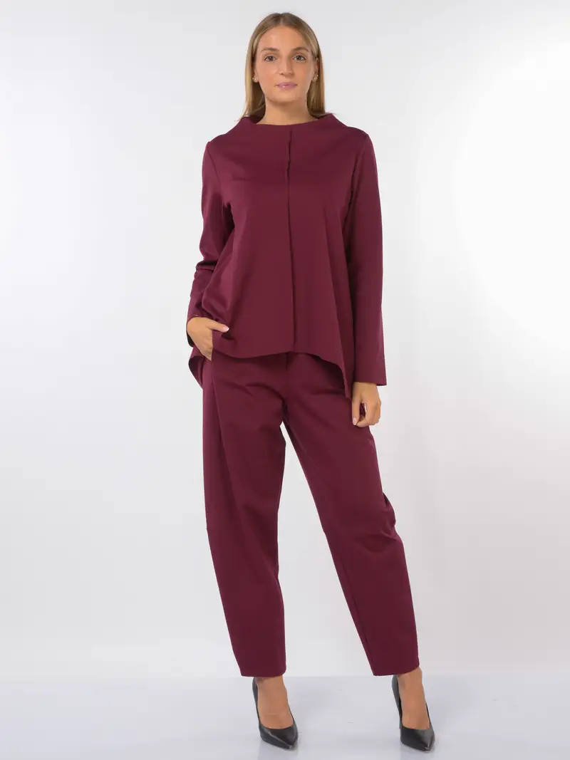 maglia da donna Jurere in jersey con nervatura Rosso miniatura 2