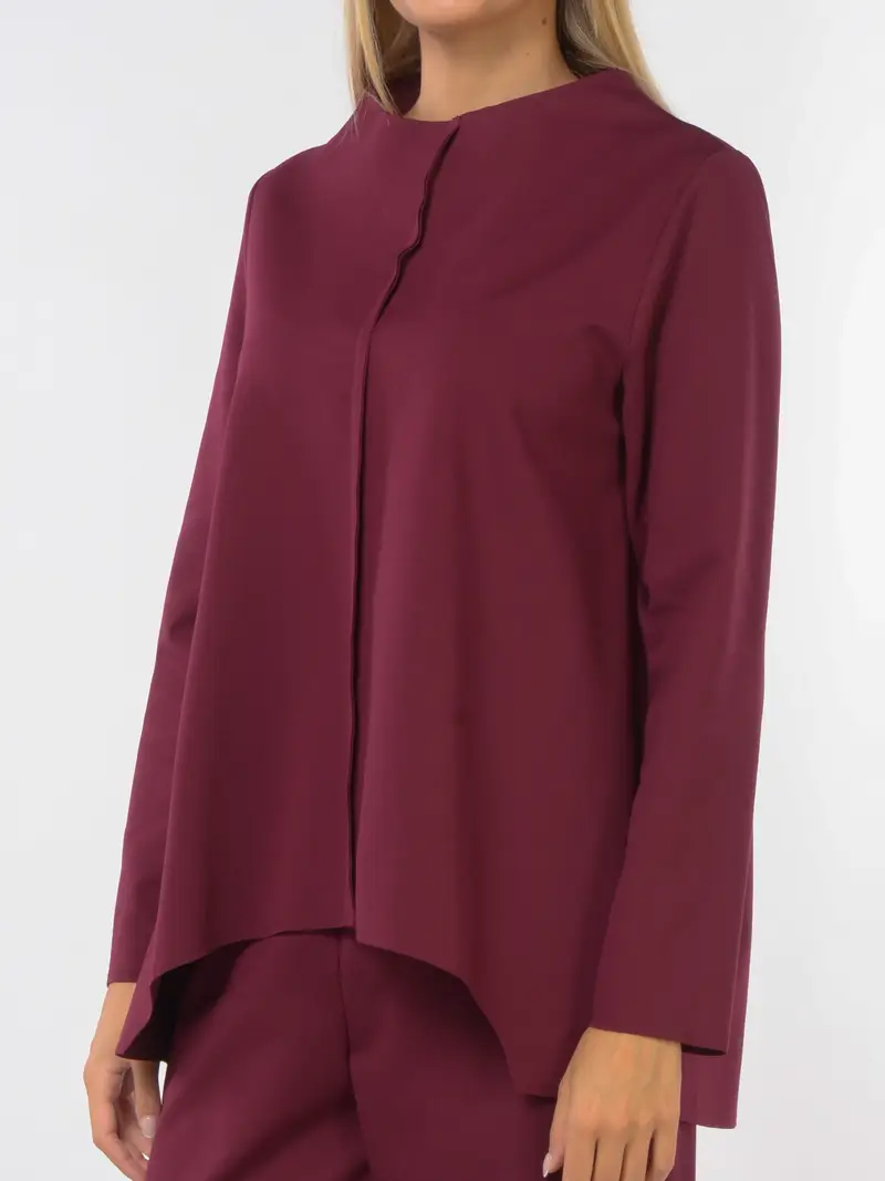 maglia da donna Jurere in jersey con nervatura Rosso