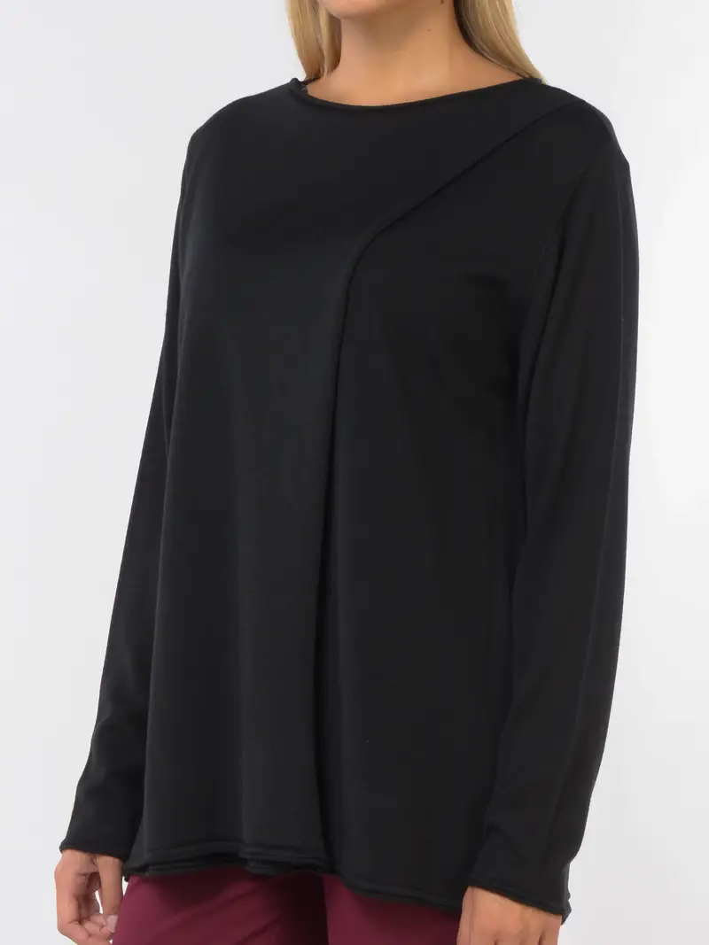 maglia da donna Jurere in lana con pannello NERO