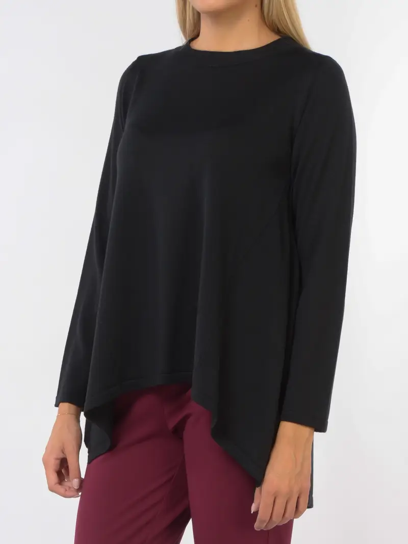 maglia da donna Jurere in mohair con spacco NERO