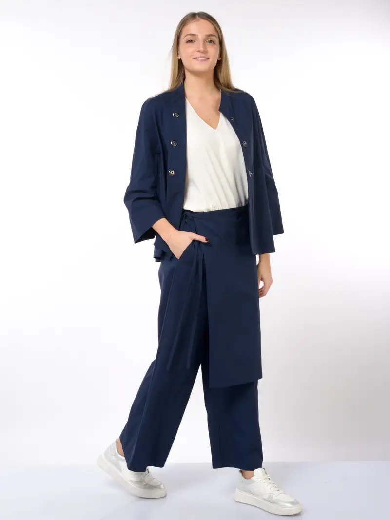 pantalone da donna Jurere ampio con pannello Blu miniatura 2