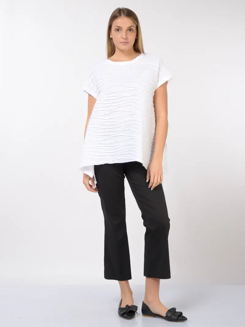 pantalone da donna Jurere flare con elastico NERO miniatura 2