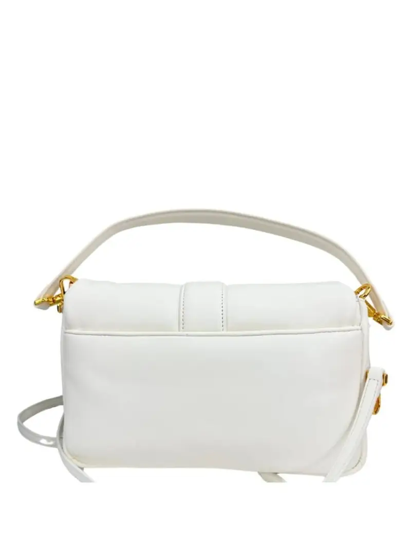 Just Cavalli borsa bianca donna in ecopelle con tracolla logo tono su tono miniatura 3