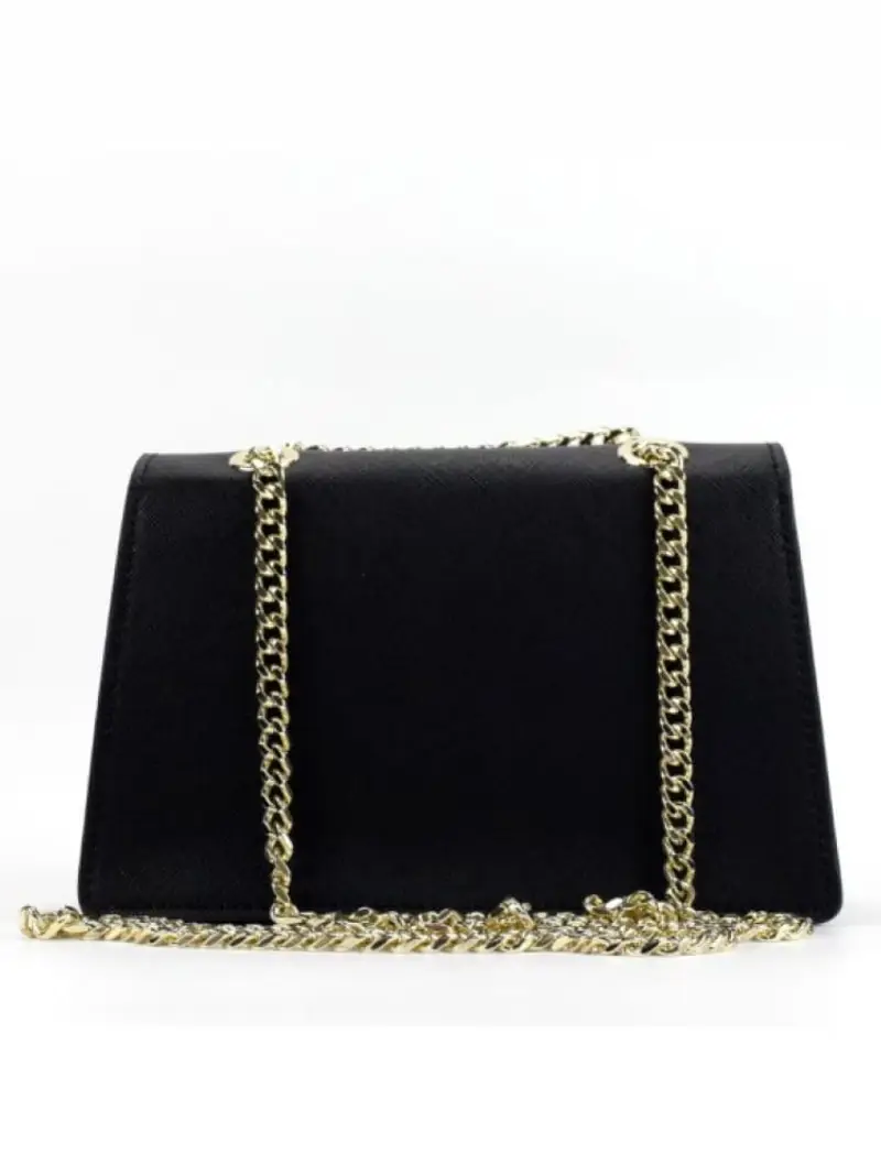 Just Cavalli borsa nera donna in ecopelle con tracolla logo sul davanti miniatura 2