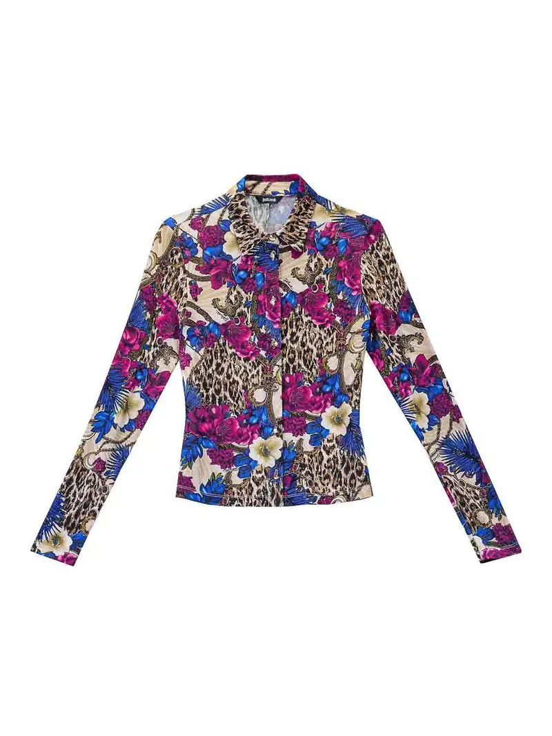 Camicia Flowers Leopard Multicolore