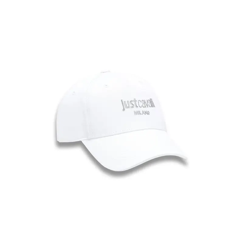 Just Cavalli Cappello Uomo Bianco con Ricamo