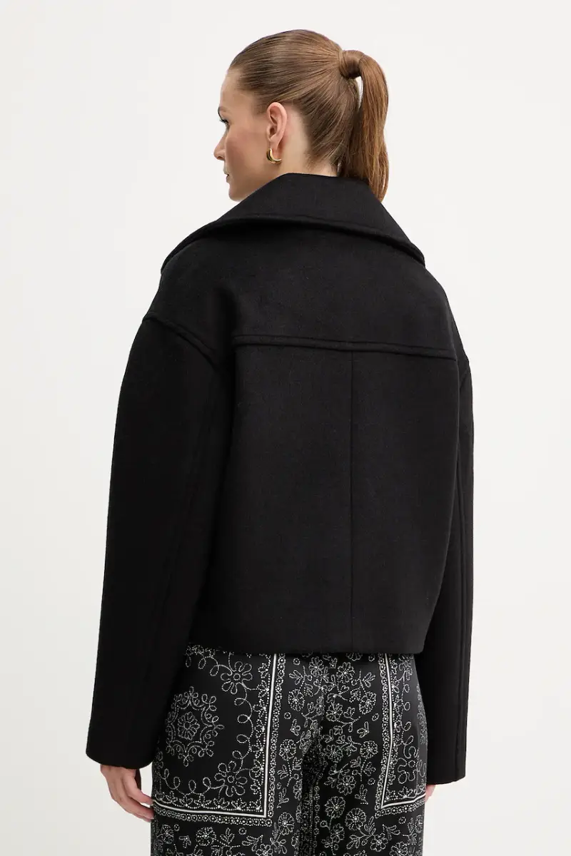 cappotto con lana colore nero 79PAT441 CNY13 miniatura 3