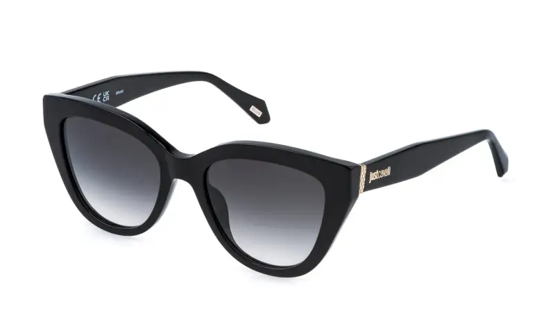 Donna Just Cavalli SJC173 700 Occhiali da sole Acetato Nero Fumo Farfalla Normale Sfumato
