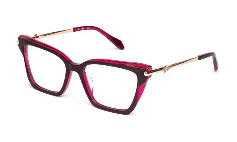 Donna Just Cavalli VJC123 09YQ Montature da vista Acetato Bordeaux Farfalla
