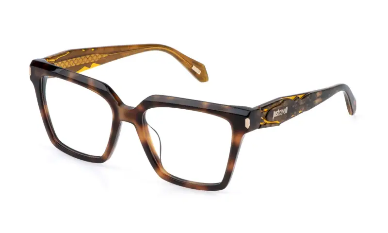 Donna Just Cavalli VJC156 09AJ Montature da vista Acetato Havana Farfalla