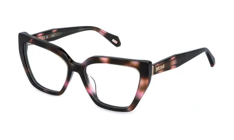 Donna Just Cavalli VJC159 01GQ Montature da vista Acetato Havana Farfalla