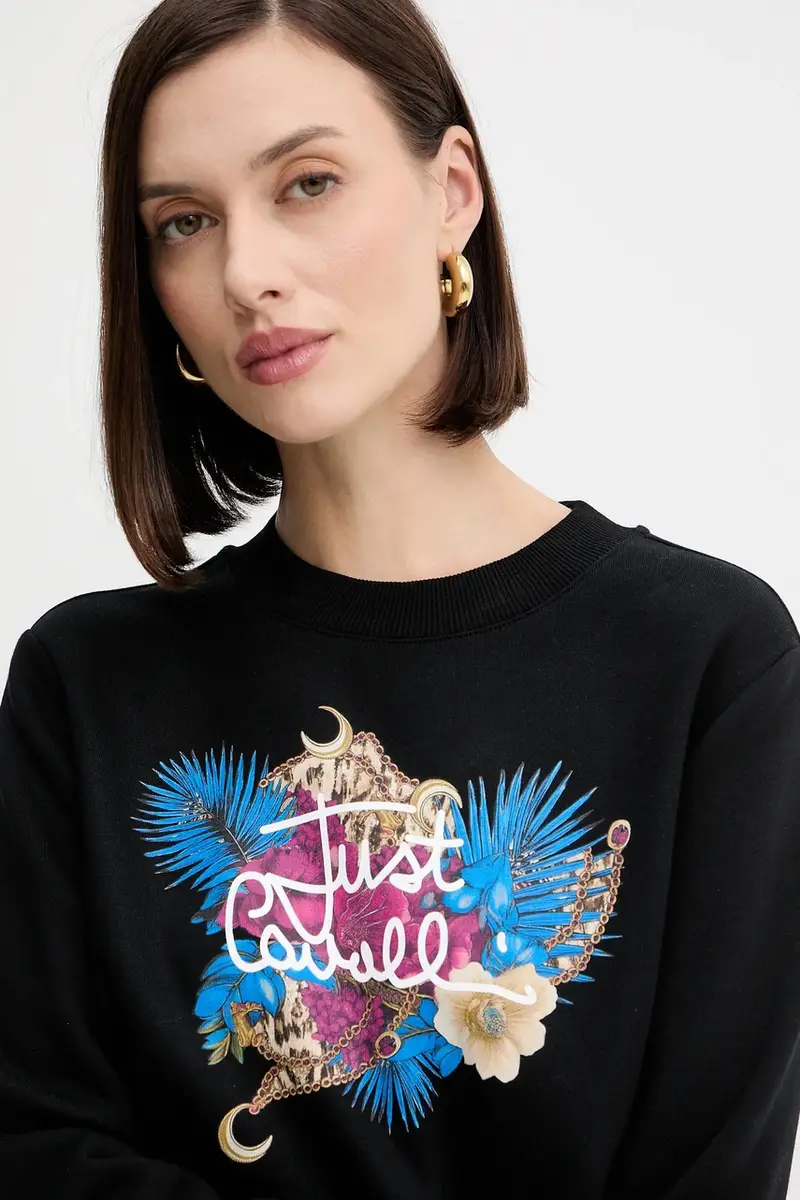 felpa in cotone donna colore nero 79PAIE24 CF102 miniatura 4