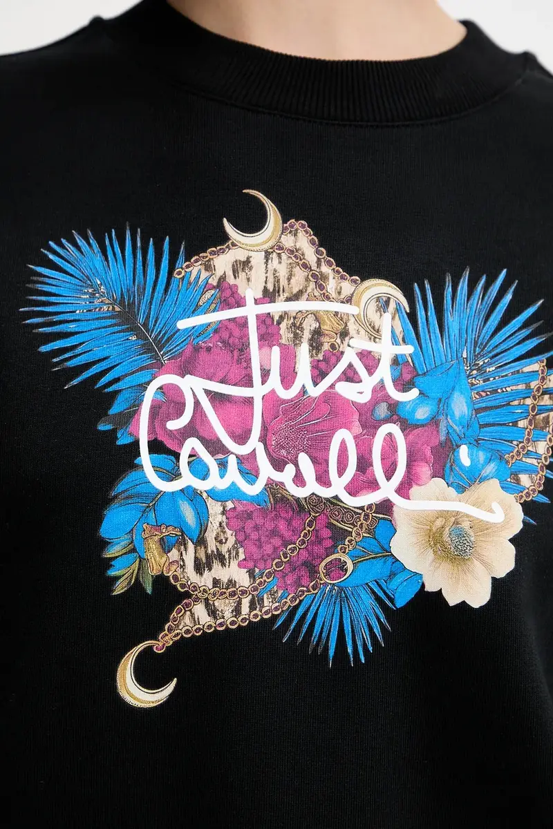 felpa in cotone donna colore nero 79PAIE24 CF102 miniatura 5