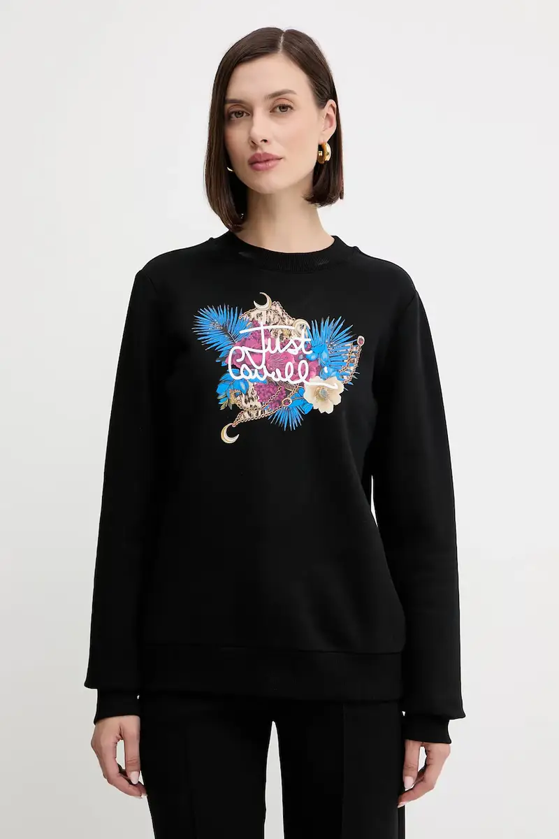 felpa in cotone donna colore nero 79PAIE24 CF102