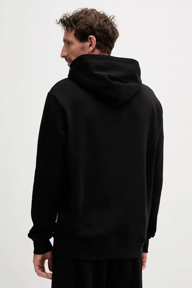 felpa in cotone uomo colore nero con cappuccio 79OAIT06 CF500 miniatura 3