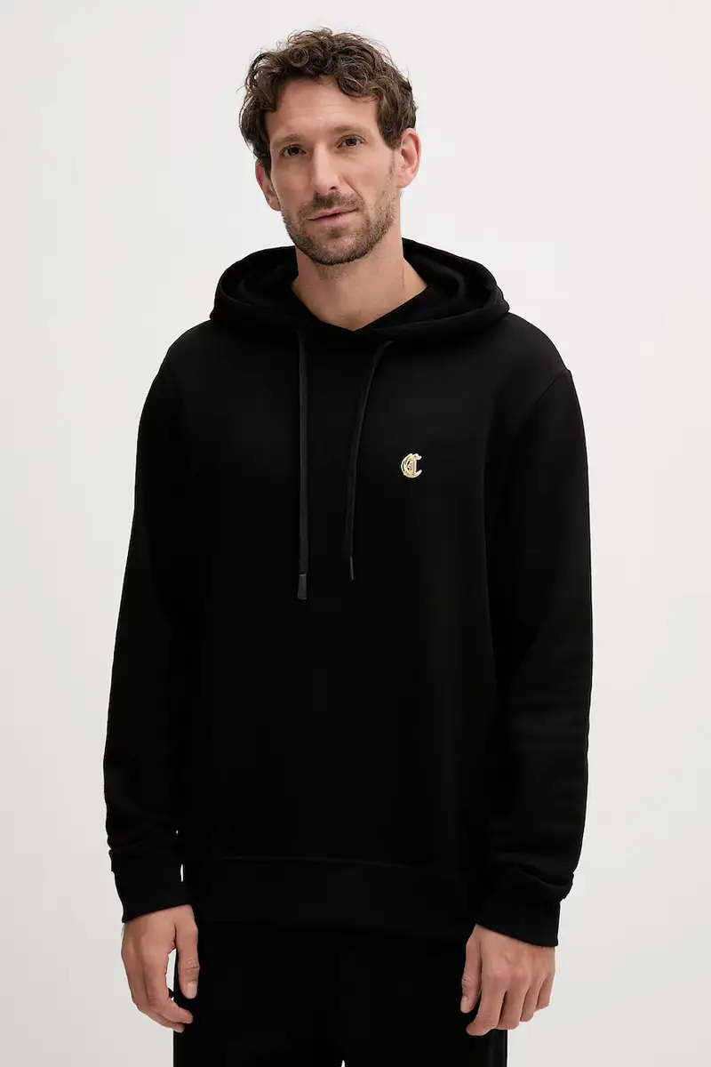 felpa in cotone uomo colore nero con cappuccio 79OAIT06 CF500