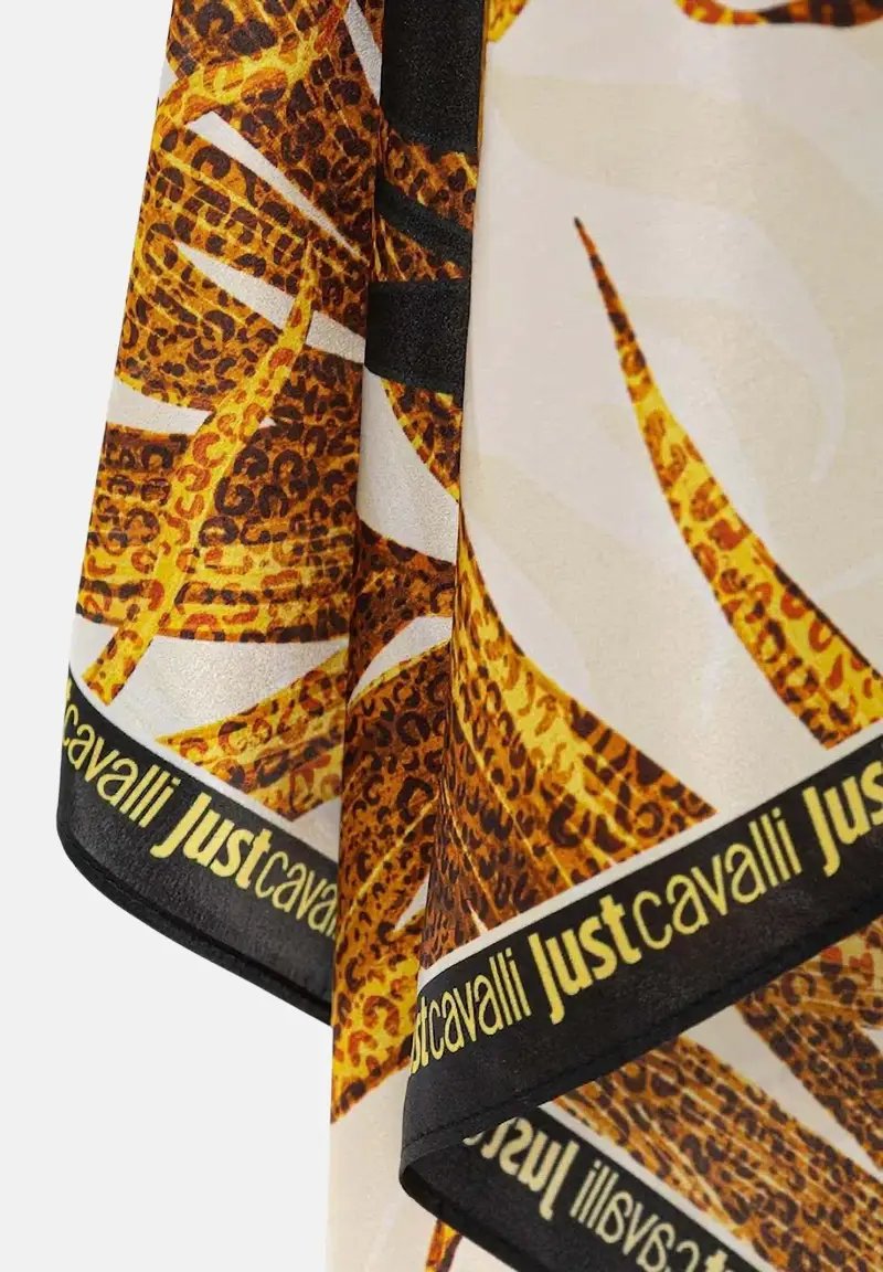 Foulard bianco da donna realizzato con una vivace stampa tropicale miniatura 3