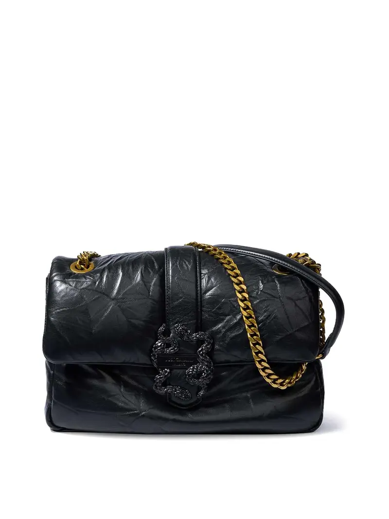 Iconic Snakes Borsa Puffy Stropicciato Nero