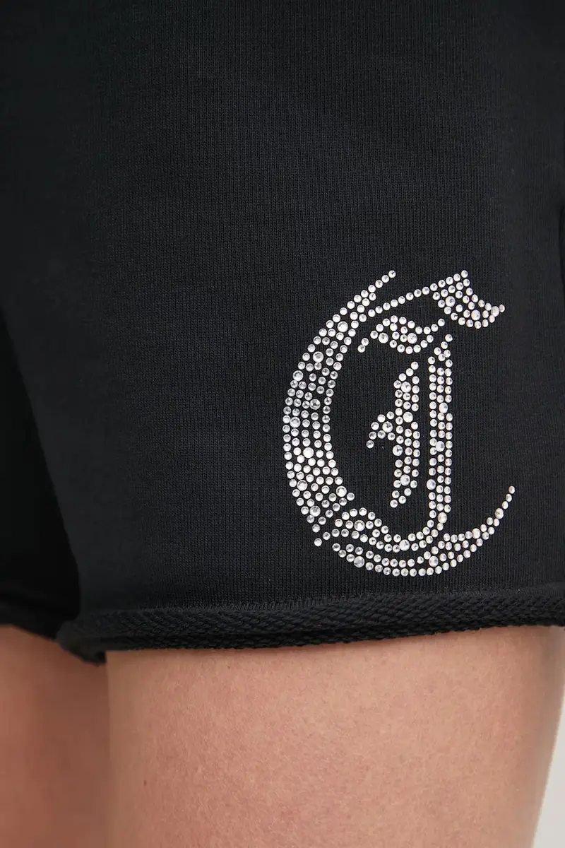 pantaloncini in cotone donna colore nero con applicazione 78PADE08 CF100 miniatura 4