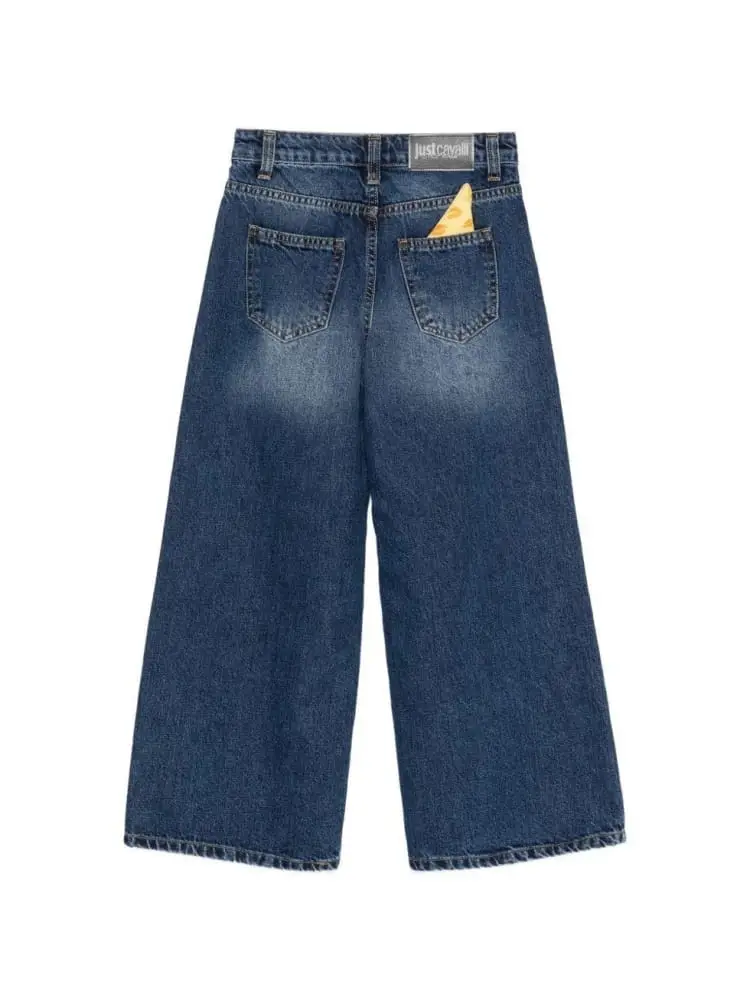pantalone in denim bambina logo sul retro miniatura 2