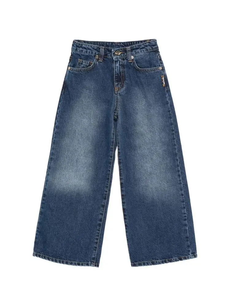 pantalone in denim bambina logo sul retro
