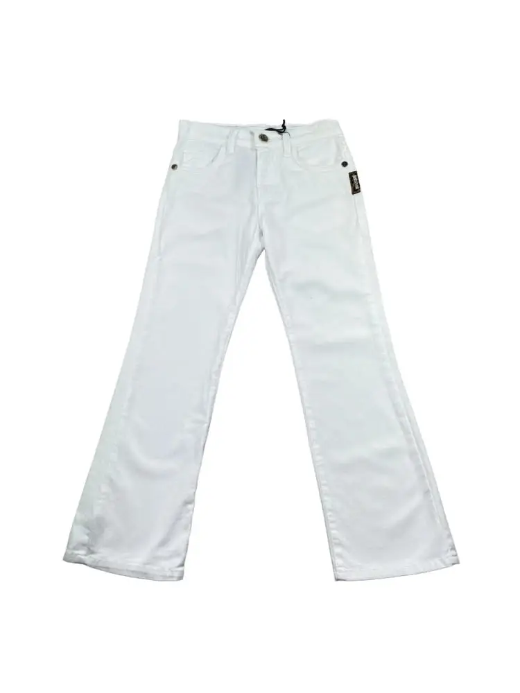pantalone in denim bianco bambina logo sul retro