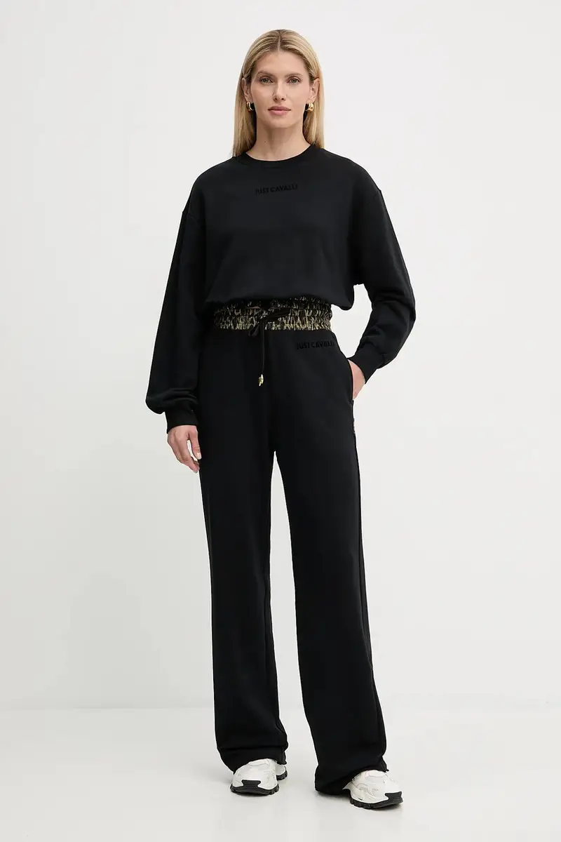 pantaloni tuta di cotone donna colore nero 79PAAE20 CF100 miniatura 2