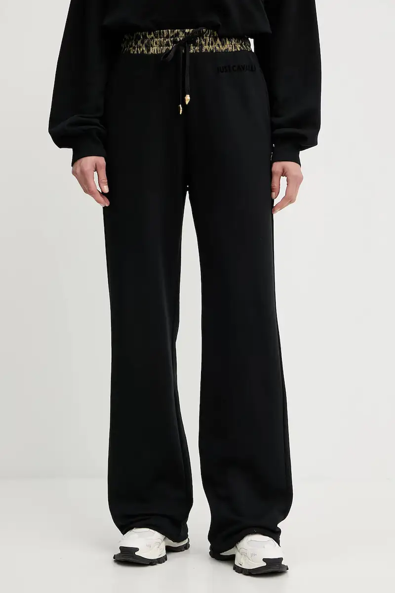 pantaloni tuta di cotone donna colore nero 79PAAE20 CF100