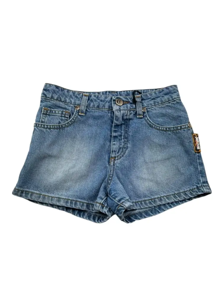 shorts in denim bambina logo sul retro