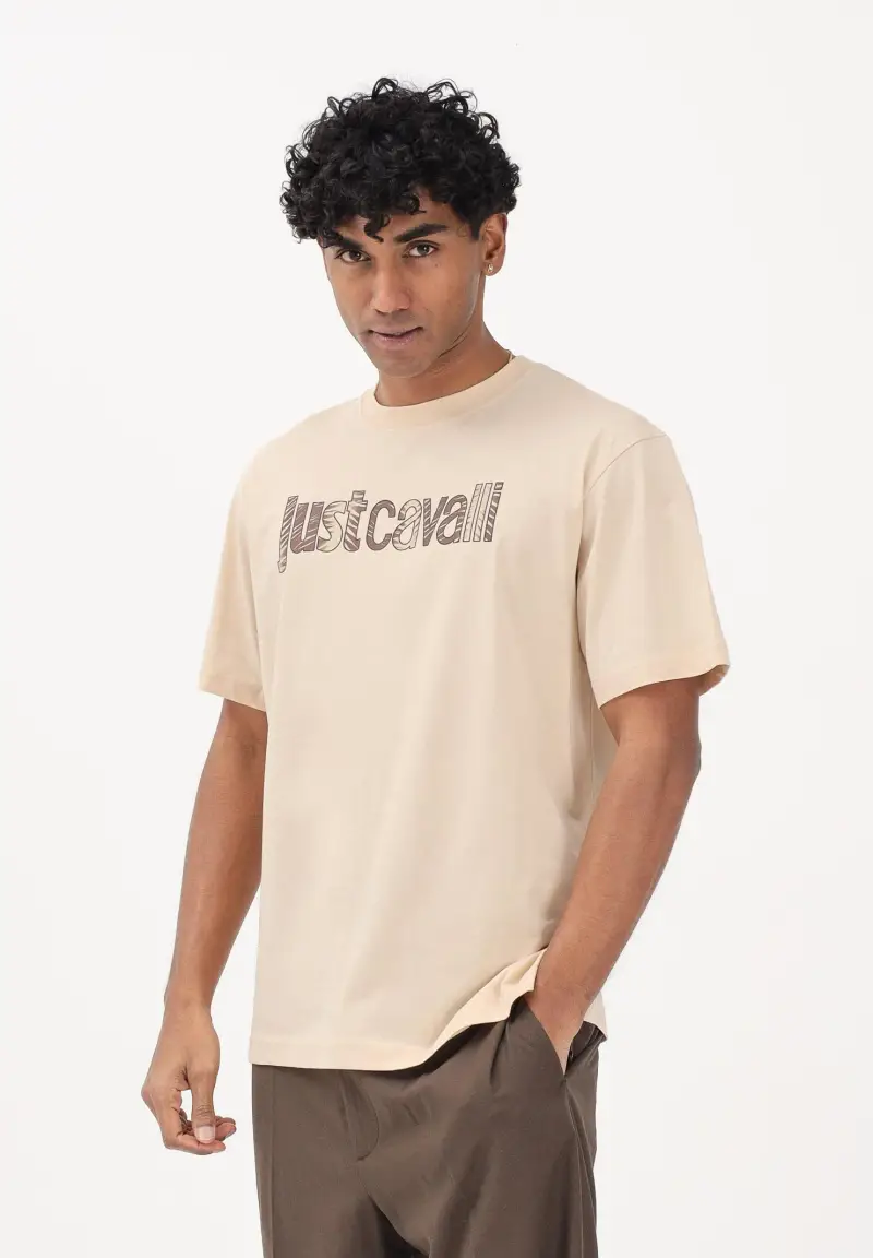 Just Cavalli T-shirt Uomo Beige 4246042 miniatura 2