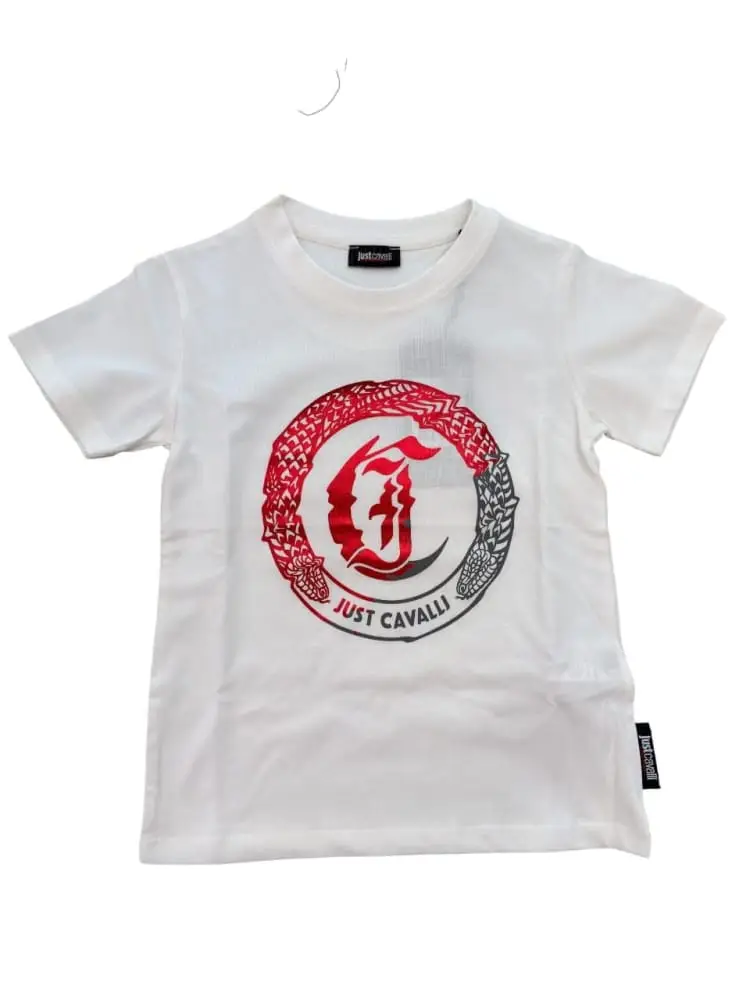 tshirt bianca bambino maxi logo