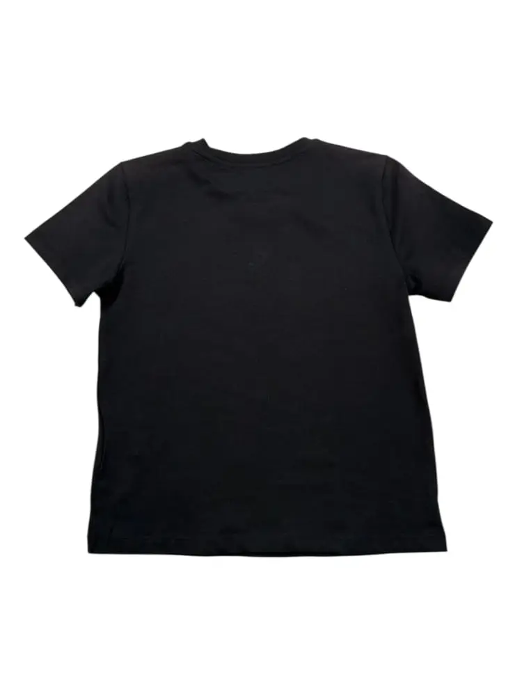 tshirt nera bambina logo con strass miniatura 2