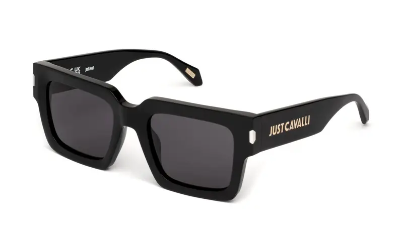 Just Cavalli Unisex SJC108  700F Occhiali da sole Acetato Nero Fumo Squadrata Normale