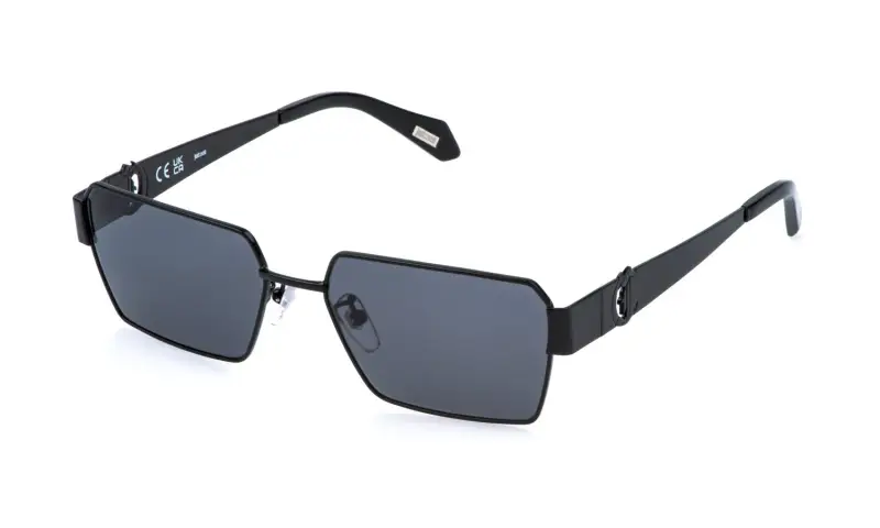 Unisex SJC153 530 Occhiali da sole Metallo Nero Fumo Squadrata Normale
