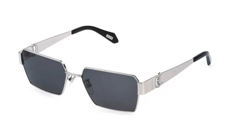 Unisex SJC153 579 Occhiali da sole Metallo Palladio Fumo Squadrata Normale