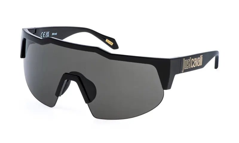 Just Cavalli Unisex SJC154  0Z42 Occhiali da sole Iniettato Nero Fumo Maschera Normale