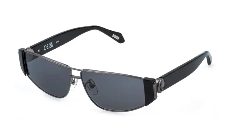 Unisex SJC179 P8AF Occhiali da sole Metallo Palladio Fumo Cat Eye Normale Sfumato