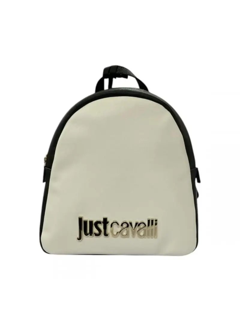 Just Cavalli zaino bianco donna in ecopelle logo in metallo