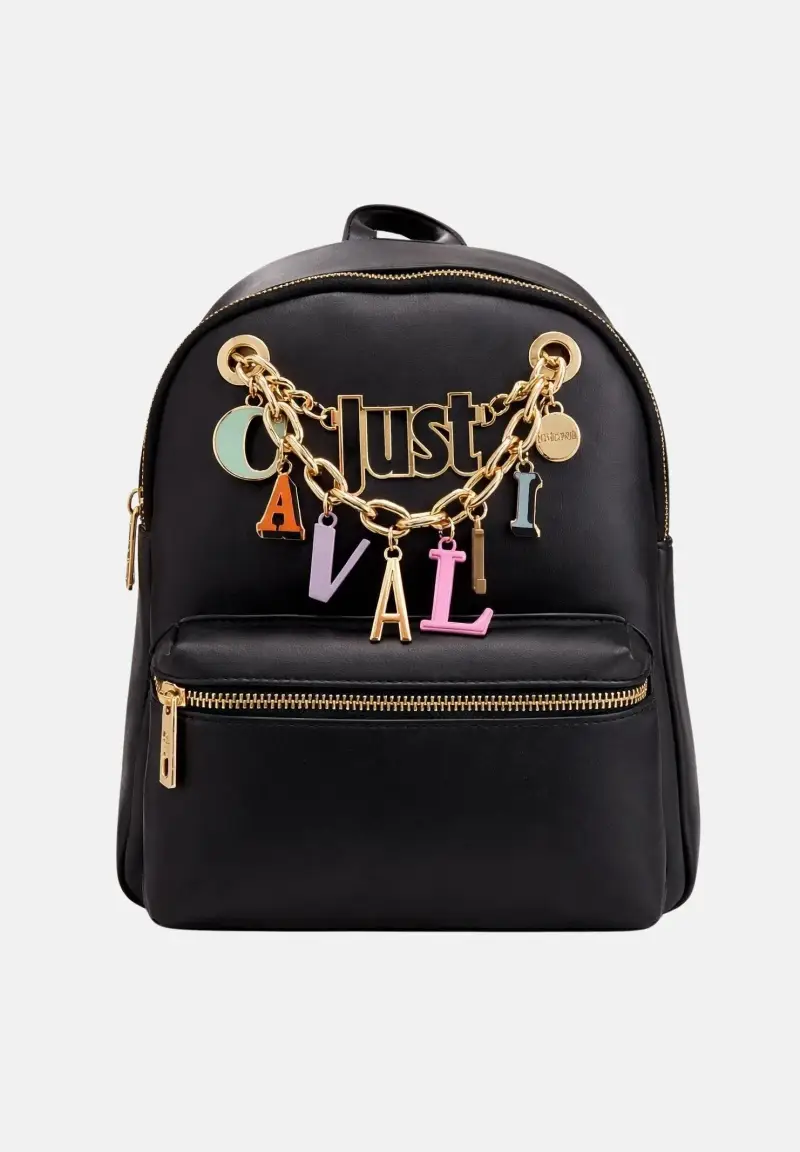 Zaino nero da donna con charm