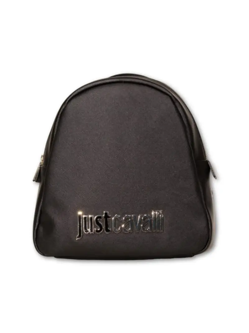 Just Cavalli zaino nero donna in ecopelle logo in metallo