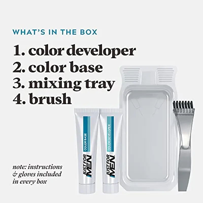 Just for Men Brush in Color Gel Mustache & Beard Medium Brown M-35 1 kit (Pac miniatura 3