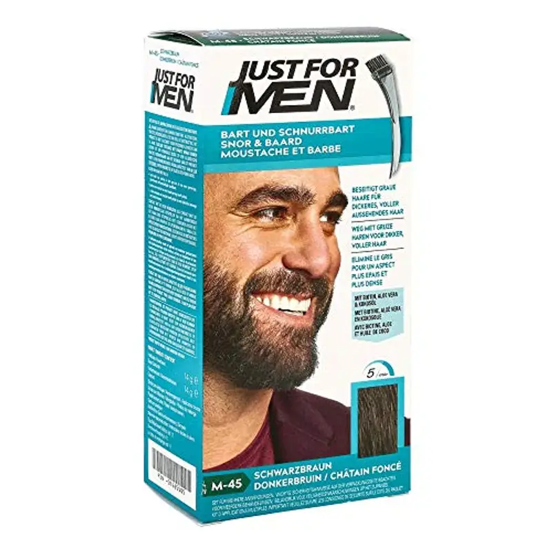 Just For Men Brush In Colour Gel Dark Brown (M45) Facial Hair Colour