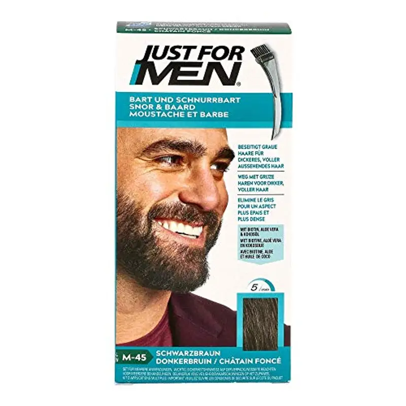 Just For Men Brush In Colour Gel Dark Brown (M45) Facial Hair Colour miniatura 2