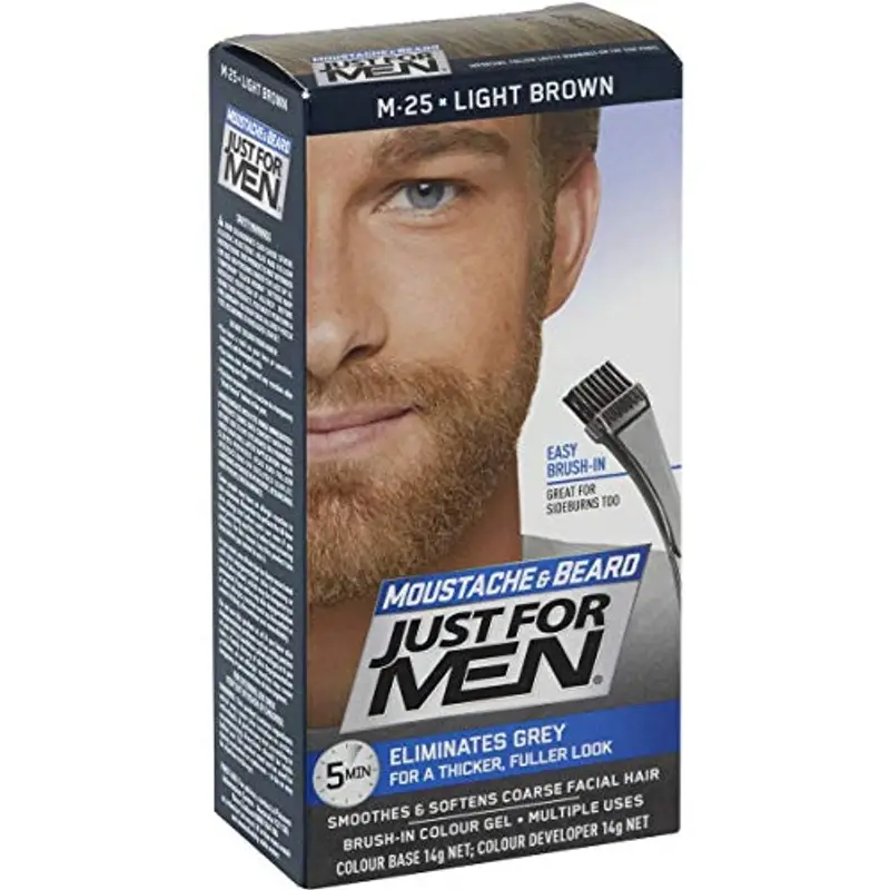 Just For Men, gel colorante per barba e baffi, colore: marrone chiaro, 28,4 ml (etichetta in lingua italiana non garantita)