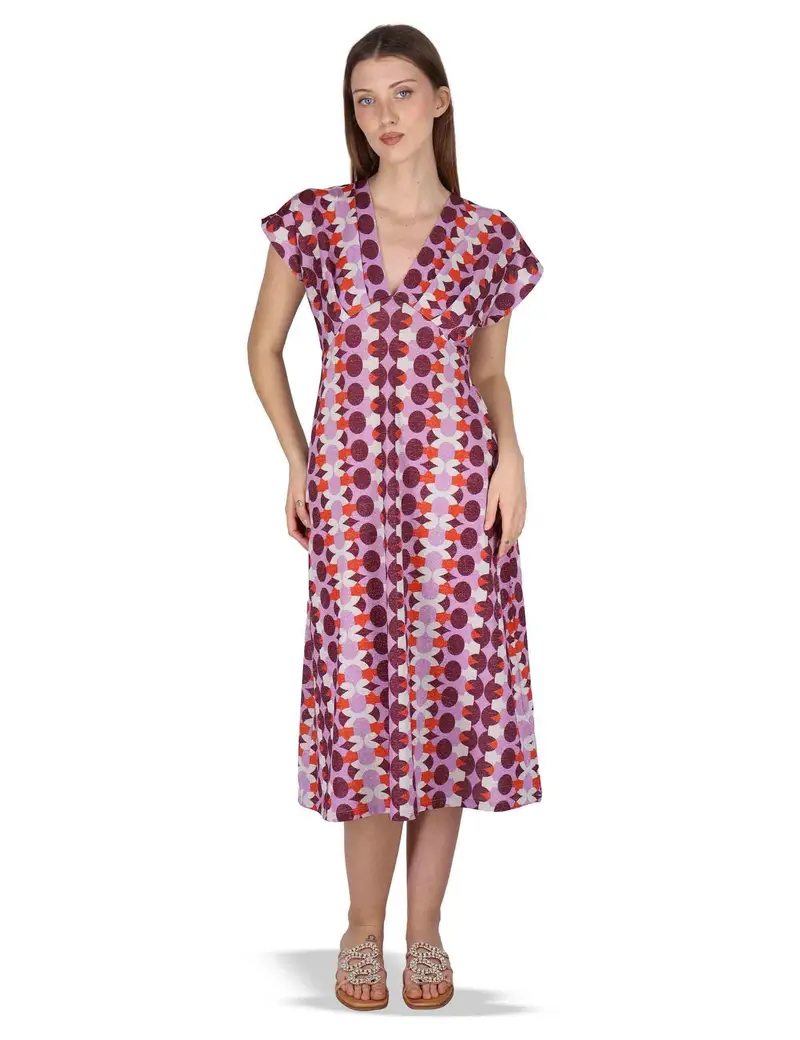 Abiti donna V Neck in Jersey bordeaux a fantasia Donna JABAB0001-F1466-1261 4235