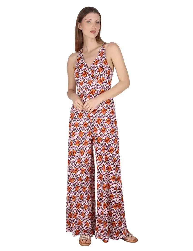 Tute Long Sleeve Jumpsuit in jersey bordeaux a fantasia Donna JFATU0001-E2715-1246 4235