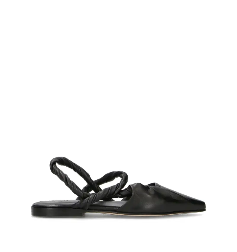 Slingback donna nera in pelle Vario
