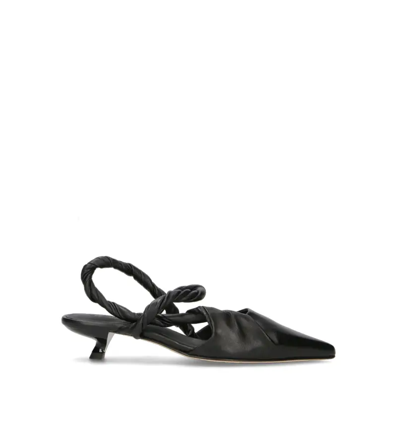 Slingback donna nera in pelle Vario