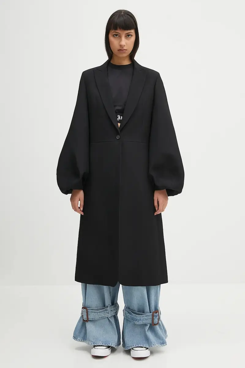 cappotto Balloon Sleeve donna colore nero CO0329.PG1679.999